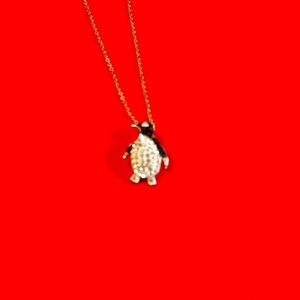 Charming Silver and Black Penguin Necklace